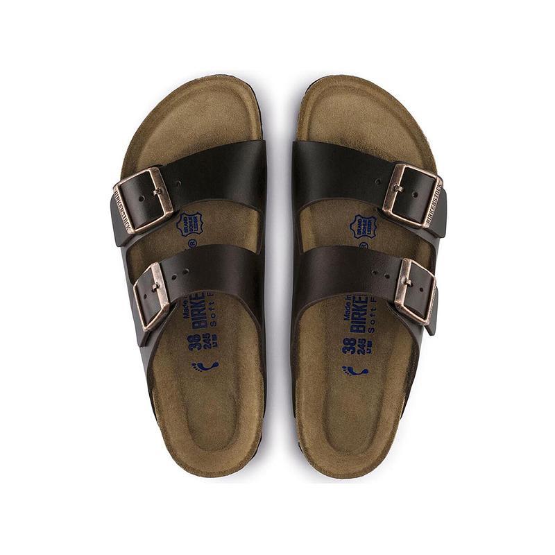 Birkenstock Soft Footbed Amalfi Læder Arizona Dame Brune | DK 71ZUT